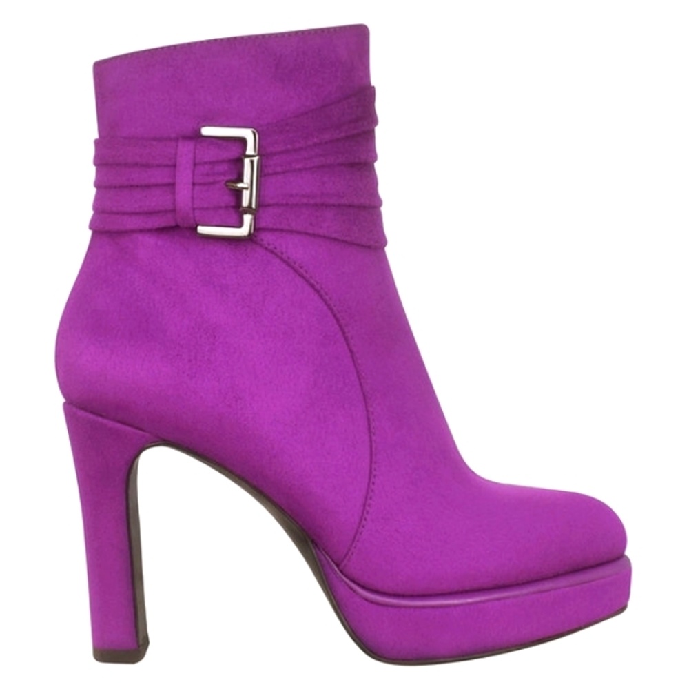 NEW Suede Platform Purple Ankle Bootie with Memory Foam Medium Width Impo Omira